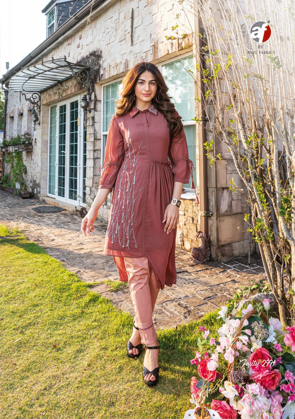 Purity Vol 4 By Af Foux Georgette Party Wear Designer Kurti With Bottom Wholesale Market In Surat